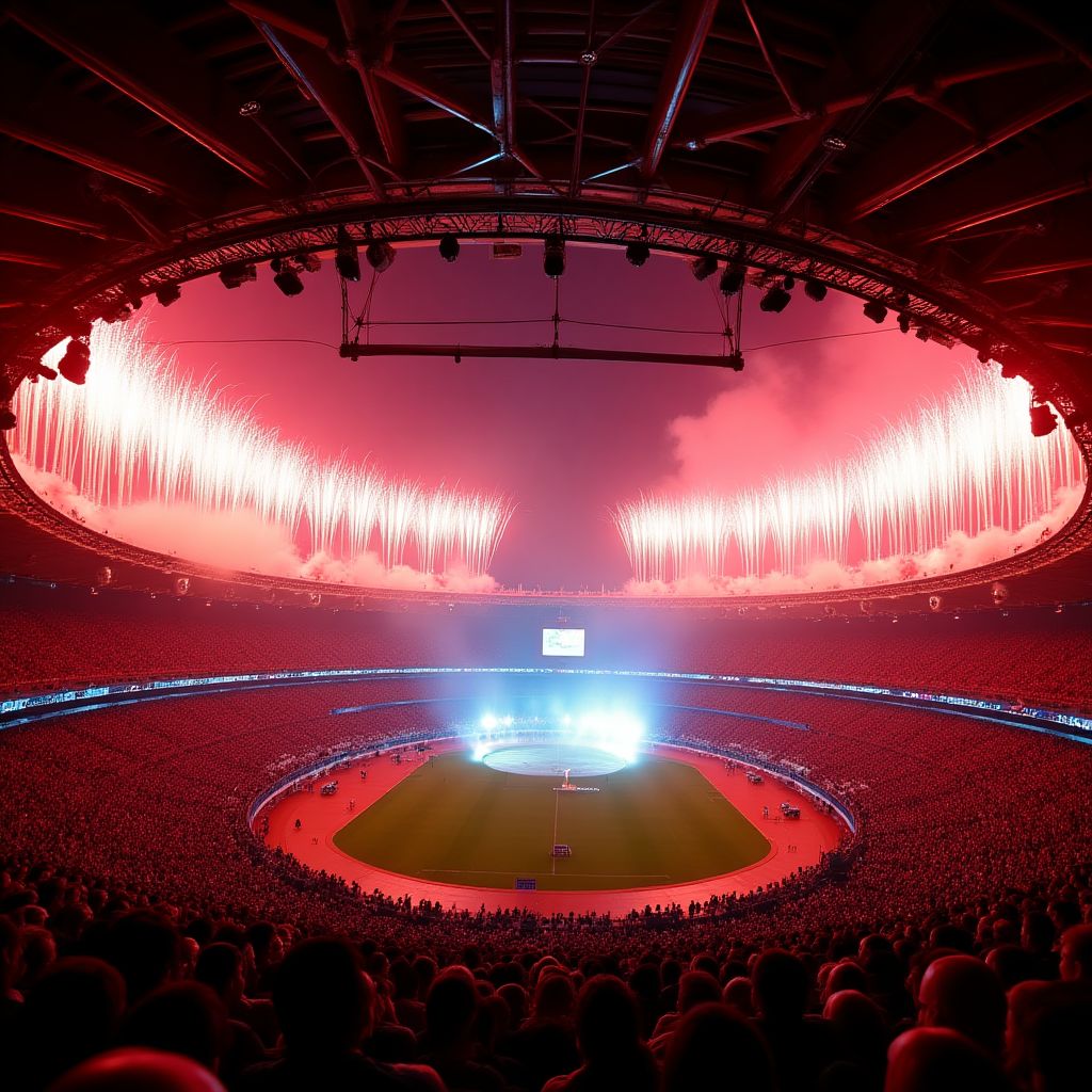 Sydney Olympic Stadium during the 2000 Summer Olympics opening ceremony