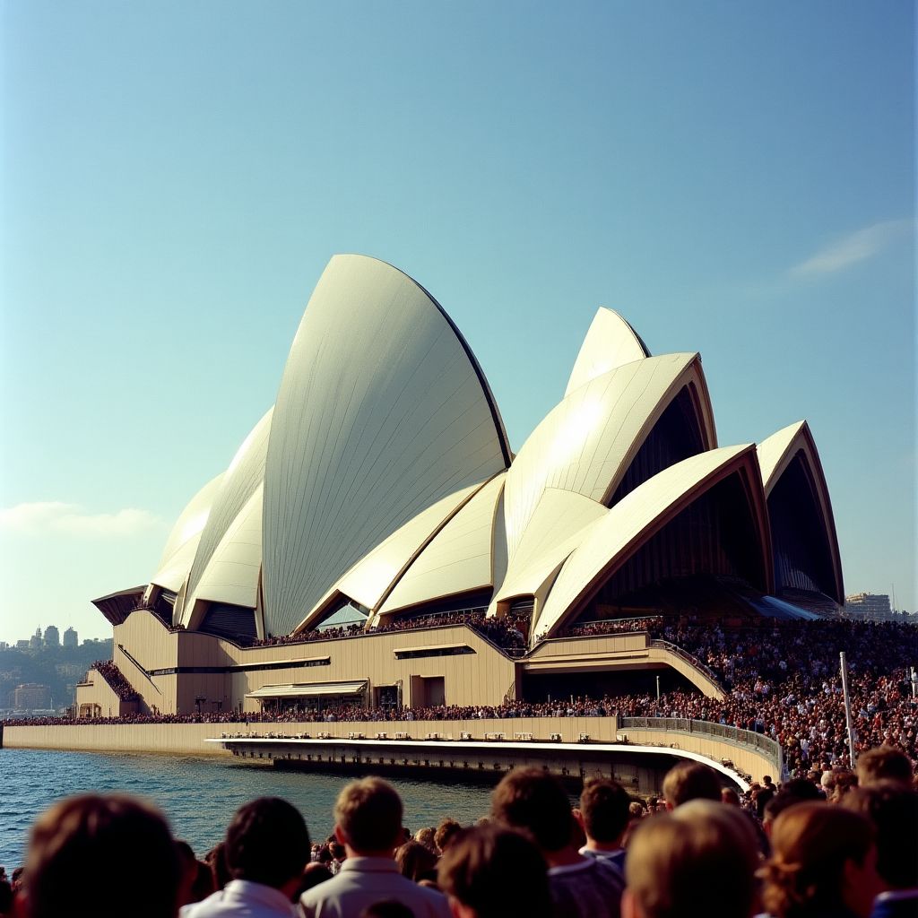 The opening ceremony of Sydney Opera House in 1973