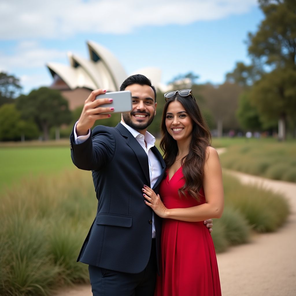 Aisha and Omar Khan from UAE at Royal Botanic Gardens